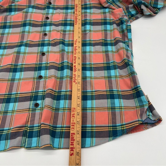 L.L. Bean Men’s XL Plaid Button-Up Shirt – Coral & Teal – Traditional Fit - Picture 8 of 10